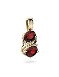 Genuine Garnet 14kt Yellow Gold Pendant