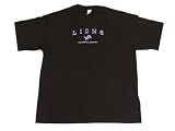 Detroit Lions NFL Black with Embroidered Blue Logo Adult T-Shirt