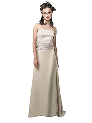 A-line Strapless Square Neck Satin Ruched Wedding Dress  With a Sash 