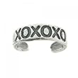 X O Hugs & Kisses Ladies Adjustable Toe Ring in Sterling Silver