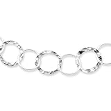 Sterling Silver Circle Link Necklace - 24 Inch