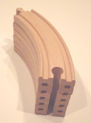 Set of (6) 6.5" Wooden Train Track Curves Fit Thomas, Brio Sets and Track