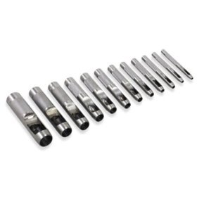 Heavy-Duty 12-Piece Hollow Punch Set for Metal, Wood, Leather, Plastic by RRT