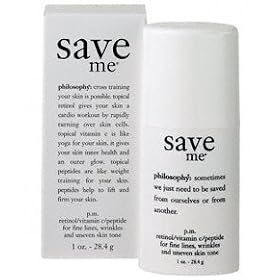 philosophy   save me   retinol, vitamin c, peptide, anti aging skin treatment