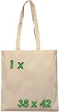 Produkt-Bild: Baumwolltasche zwei lange Henkel 38 x 42 cm natur