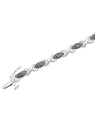925 Sterling Silver 0.25ctw Black Fashion Diamond Bracelet
