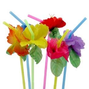 Hibiscus Flower Bendable Straws