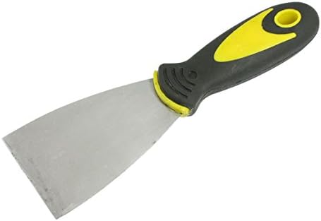 Yellow Black Nonslip Grip Carbon Steel Putty Scraper Spatula 2.5"