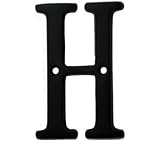 Bolton Hardware Letter 3 Inch Solid Brass Dark Oil Rubbed Bronze Finish House Letter Raised 3/16", Letter H