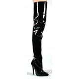 5 Inch Sexy Thigh Hi Boot Classic Plain Thigh Boot Single Sole White Patent