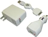 Apple iPod Shuffle and iPod Mini 3-in-1 Battery Charger Package (AC, Car, and USB)