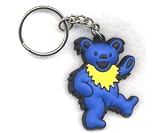 Yellow, Blue or Red 'Dancing Bear' Rubber Keychain art by Dan Morris! Cool Grateful Dead Dancing Bear Keychain! Available in Assorted Colors!