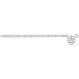 LogoArt Greg Biffle Sterling Silver 6mm Rollo Bracelet with Heart Charm