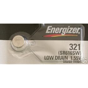 One (1) X Energizer 321 SR616SW SB-AF Silver Oxide Watch Battery 1.55v Blister Packed