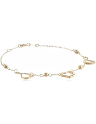 14K Yellow Gold Infinity and Heart Bracelet, 7.25"