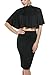 Zeagoo Women Sexy Draped Crop Tops Bodycon Dress 2 Pieces Outfit Evening Party Dress