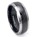 Black Titanium Wedding Band with Grey Titanium Edge