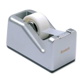Scotch C28 Compact Magic Tape Dispenser - Silver - with 1 Magic Tape Refill Roll  19 mm x 10 m