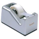 Scotch C28 Compact Magic Tape Dispenser - Silver - with 1 Magic Tape Refill Roll  19 mm x 10 m