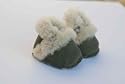 "Bobby" - Baby Foxglove Handmade English Sheepskin Green Bootees (Fit 0-6 Months)
