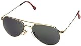 American Optical Flight Gear General Sunglass, 52-mm Gold Frame with Wire Spatula Temples, True Color Grey Glass Lens