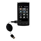 Retractable USB Cable for the LG DARE with Power Hot Sync and Charge capabilities - Gomadic Brand w/ TipExchange Technology