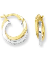 Gold Hoop Earrings in 14K Two Tone Gold