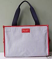 Kate Spade Chattanooga Stripe Baby Diaper Bag Tote Navy White