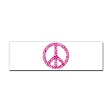 IMAGE OF Bumper Sticker Flowered Peace Symbol Pnk