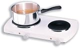 Kitchen & Housewares : Micromark Double Cooking Plate White