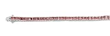Silver Bracelet with CZ - Garnet CZ - Length: 7.5 inches