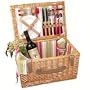 Picnic Gift Rumba Willow Basket with Deluxe Service for Two