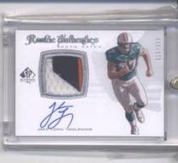 2008 SP Authentic #275 Jake Long JSY AU RC - Miami Dolphins (RC - Rookie Card - Piece of Authentic Jersey - Autographed - Serial #d)(Football Cards)