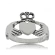 Ladies Claddagh Ring Irish Wedding Band in Sterling Silver 925