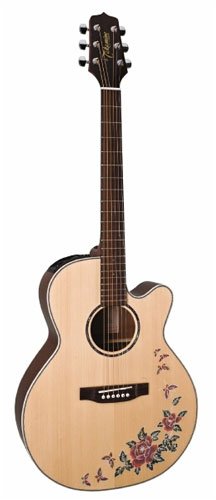 Childrens Toyshop  Musical Instruments : Takamine EG540SCBF NEX Cutaway Solid Top Acoustic-Electric Guitar - Gloss Natural with Butterfly Motif