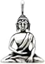 Meditating Buddha Amulet Pewter Pendant Necklace