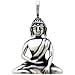Meditating Buddha Amulet Pewter Pendant Necklace