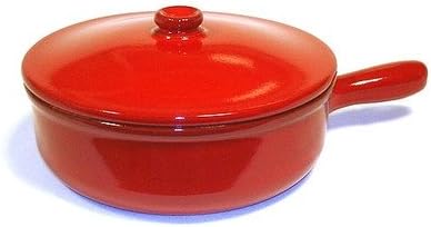 Terra Saucier with Lid Heat Diffuser: Heat Diffuser, Color: Red, Size: 3.5-qt.