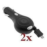 GTMax 2 Retractable Rapid Car Charger w/ IC Chip for BlackBerry Bold 9700 / ....