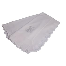 Dandelion Scallop Edge Satin Bunny Shawl (White)