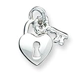 Sterling Silver Heart & Key Charm with 20 inch Sterling Silver Chain