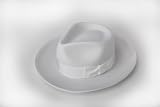 New Mens White Zoot Style Homburg Fedora Hat - 100% Wool, Extremely Stylish, Very High Quality!