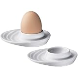 Kuchenprofi 0750828202 2-Piece Egg Cup with Oval Base, 3.5 by 3-Inch, White Porcelain