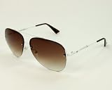 Emporio Armani EA9723/S Sunglasses - 0DMV White (02 Brown Gradient Lens) - 58mm