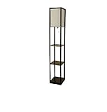 UPC 702992837625 product image for Mainstays Shelf Floor Lamp with Off White Shade, Black | upcitemdb.com