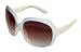Retro Vintage Oversized Frame Fashion Sunglasses - White/Smoke