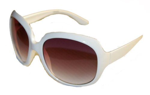 Retro Vintage Oversized Frame Fashion Sunglasses - White/Smoke