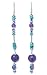 Turquoise and amethyst drop earrings, 'Bold title=