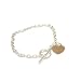 925 Silver Tiffany Style Bracelet, Heart Charm & T-Bar