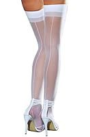 Dreamgirl Women's Sheer Thigh-High Stockings with Backseam
